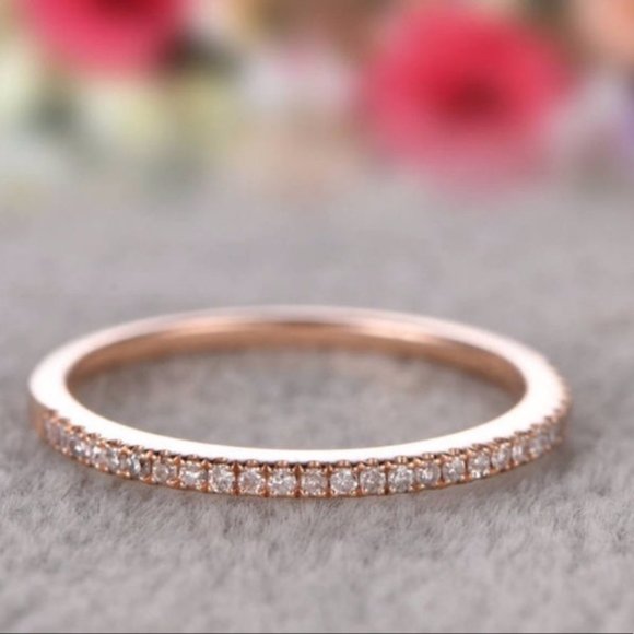 NEW ROSE GOLD DIAMOND ETERNITY WOMEN'S  RING - Picture 3 of 4